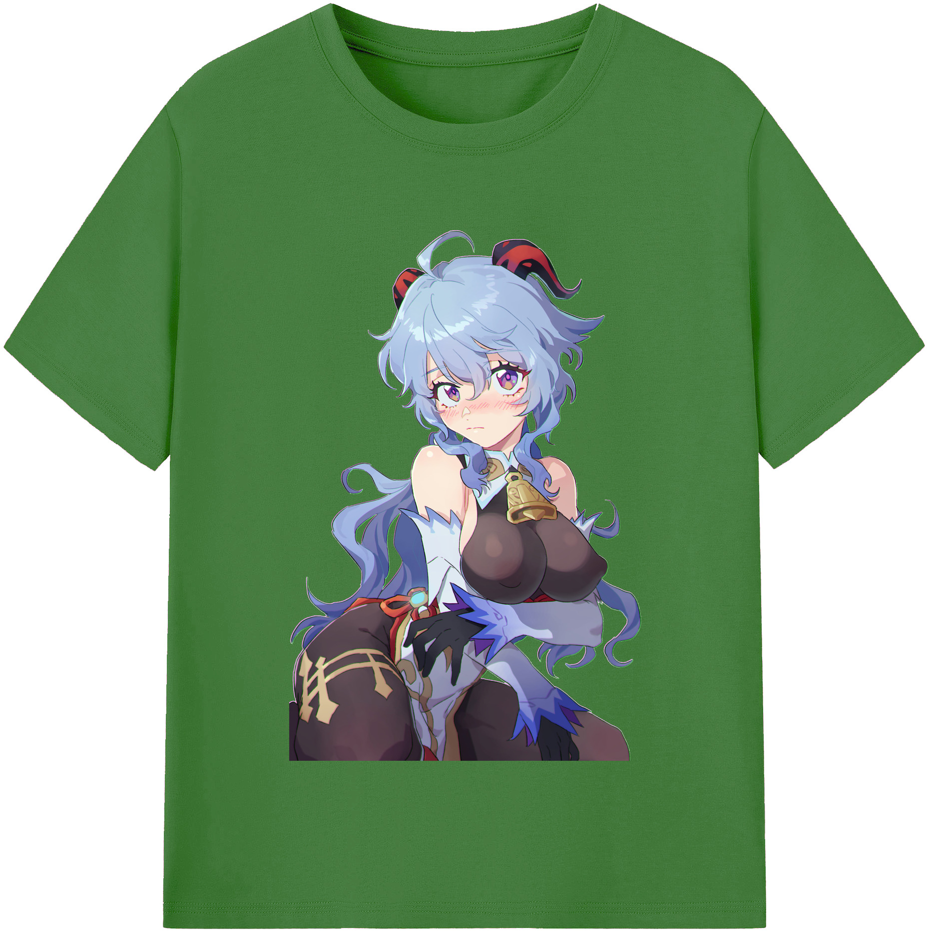 げんし神 甘雨 かんう genshin Ganyu レディースカジュアルプリントTシャツ（綿100％）